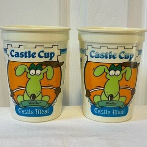 Vintage 1988 White Castle Cup Cartoon Dog “Woofles” Cups